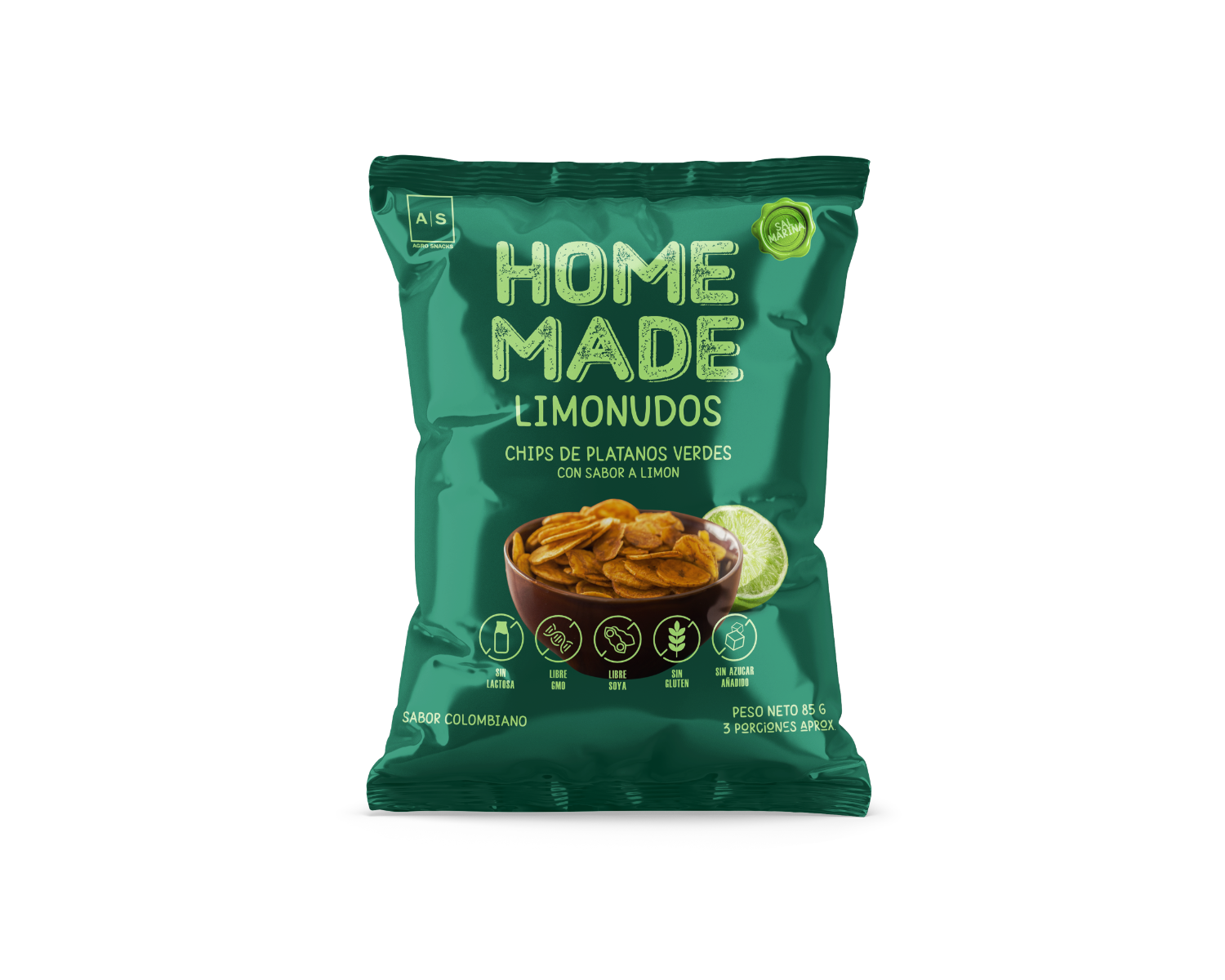 CHIPS DE PLATANO VERDE CON SABOR A LIMOM